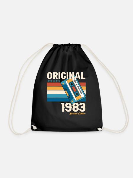 40. Geburtstag Kassette Dezember Jahrgang 1983 - Turnbeutel - Schwarz