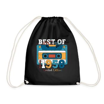 65e anniversaire décembre Vintage 1958 cassette - Sac de sport léger - noir - Devant