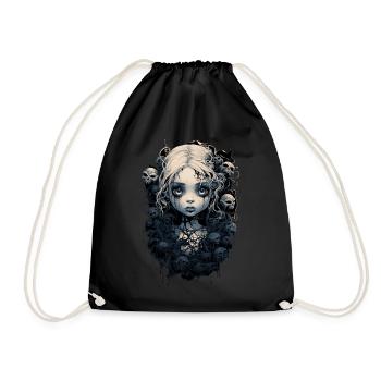 Gothic Girl Halloween Fantasy Dark - Drawstring Bag - black - Front
