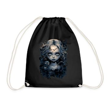 Gothic Girl Halloween Fantasy Dark - Drawstring Bag - black - Front