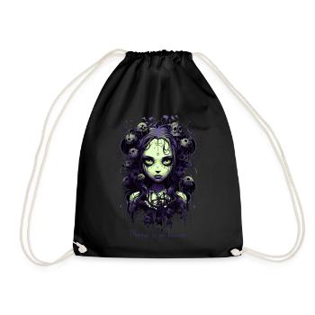 Gothic Girl Saying Normal is an Illusion - Drawstring Bag - black - Front