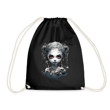 Gothic Girl Halloween Fantasy Dark - Drawstring Bag - black - Front