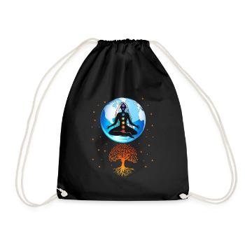 Méditation méditer Zen Yoga cadeau - Sac de sport léger - noir - Devant
