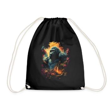 Gorilla Kunstwerk Natur Tier - Turnbeutel - Schwarz - Vorne