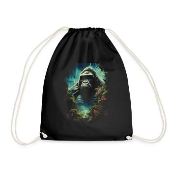 Gorilla Kunstwerk Natur Tier - Turnbeutel - Schwarz - Vorne