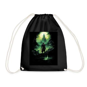 Fantasy Chevalier Château Magie Conte de Fées Mythique Gothique - Sac de sport léger - noir - Devant