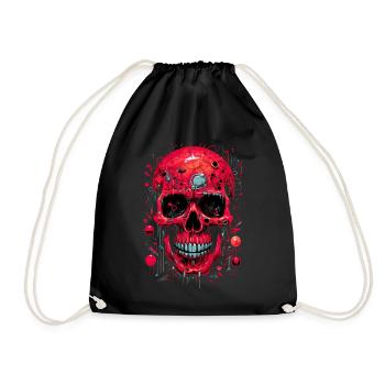 Blutiger Totenkopf Biomechanik abstrakte Kunst - Turnbeutel - Schwarz - Vorne