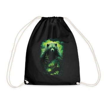 Fantasy Bär Braunbär Monster Verwunschen Mythisch - Turnbeutel - Schwarz - Vorne