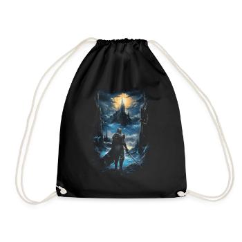 Fantasy Chevalier Château Magie Conte de Fées Mythique Gothique - Sac de sport léger - noir - Devant