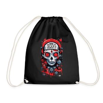 Totenkopf Biomechanik abstrakte Kunst - Turnbeutel - Schwarz - Vorne
