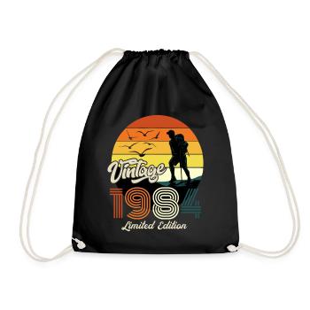 Vintage 1984 Limited Edition 50th Birthday - Drawstring Bag - black - Front