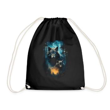 Fantasy Wolf Magic Pack Mysterious - Drawstring Bag - black - Front