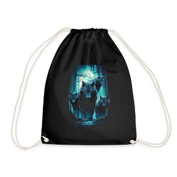 Fantasy Wolf Magic Pack Mysterious - Drawstring Bag - black - Front