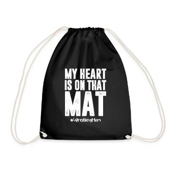 Wrestling Wrestler Fight Wrestling Ringer Gift - Drawstring Bag - black - Front