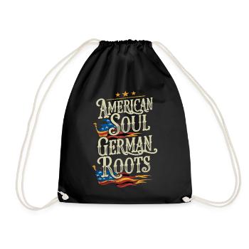 American Soul German Roots Germany America - Drawstring Bag - black - Front