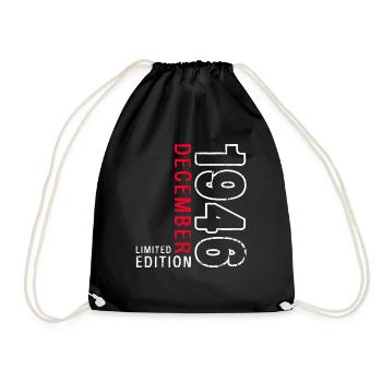 77e anniversaire Original Décembre Né 1946 - Sac de sport léger - noir - Devant