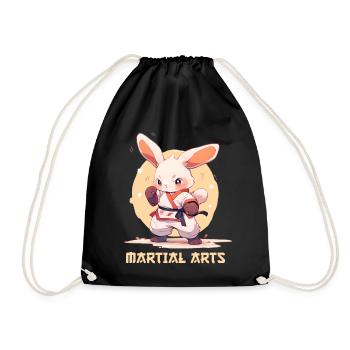 Funny Martial Arts Bunny MMA Kawaii Martial Arts - Drawstring Bag - black - Front