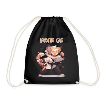 Lustige Karate Katze MMA Kawaii Kampfsport - Turnbeutel - Schwarz - Vorne