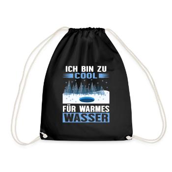 Winterbaden im Kältebad - Eisbader lieben Eisbaden - Turnbeutel - Schwarz - Vorne