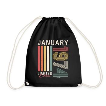 50e anniversaire Original Janvier Né 1974 - Sac de sport léger - noir - Devant