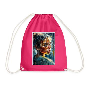 Abstrait Fille Triste Gens Malheureux - Sac de sport léger - fuchsia - Devant