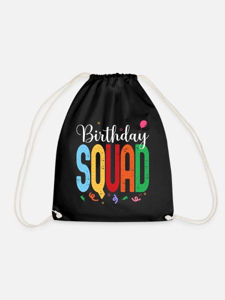 Birthday Squad - Celebrate with Your Crew in this - Drawstring Bag - black