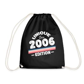Unique Since 2006 Edition Birthday Vintage 2006 - Drawstring Bag - black - Front