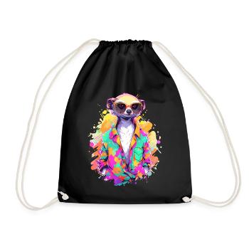 Cool Meerkat Sarfari Africa Lover - Drawstring Bag - black - Front