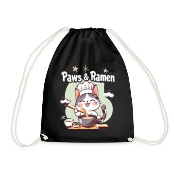 Pattes et Ramen Chats Drôles Dictons D’animaux - Sac de sport léger - noir - Devant