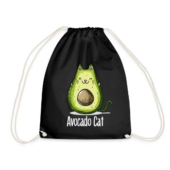 Avocat chat chats cadeau végétarien - Sac de sport léger - noir - Devant