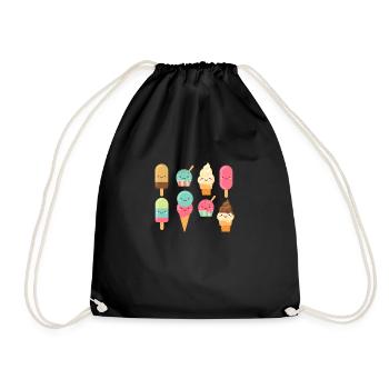 Crème glacée Crème glacée Crème glacée Cadeau d’été - Sac de sport léger - noir - Devant