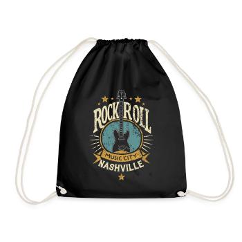 Nashville Rock & Roll Music City Musik Geschenk - Turnbeutel - Schwarz - Vorne