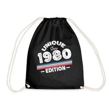 Unique Since 1980's Edition Birthday Vintage 1980's - Drawstring Bag - black - Front