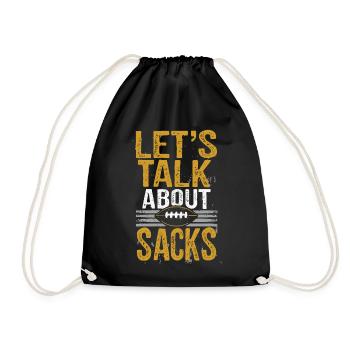 Parlons de Sacks Dicton de football drôle - Sac de sport léger - noir - Devant