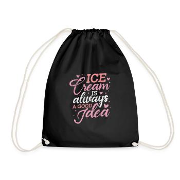 eiscreme - Drawstring Bag - black - Front