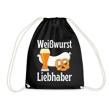 Weißwurst Liebhaber Bayern - Turnbeutel - Schwarz - Vorne