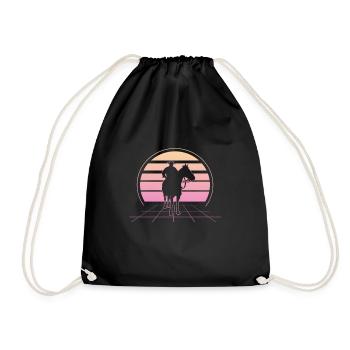 Cowboy Cowboy Boots Western Gift - Drawstring Bag - black - Front
