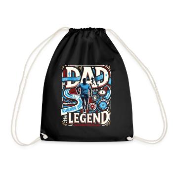 Vatertag DAD the Runner Legend Papa - Turnbeutel - Schwarz - Vorne
