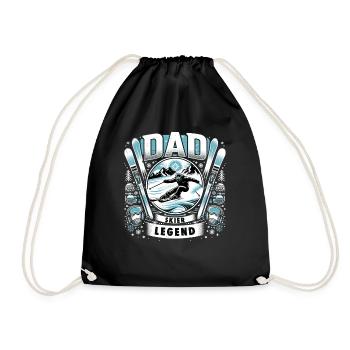 Father's Day DAD the Skier Legend Dad - Drawstring Bag - black - Front