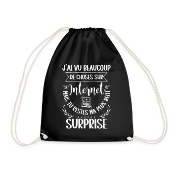 Cadeau Saint Valentin Homme Femme Humoristique - Sac de sport léger - noir - Devant