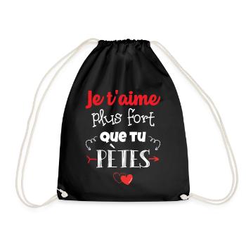 Cadeau Saint Valentin Homme Femme Humoristique - Sac de sport léger - noir - Devant