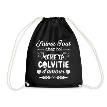 Cadeau Saint Valentin Homme Femme Humoristique - Sac de sport léger - noir - Devant