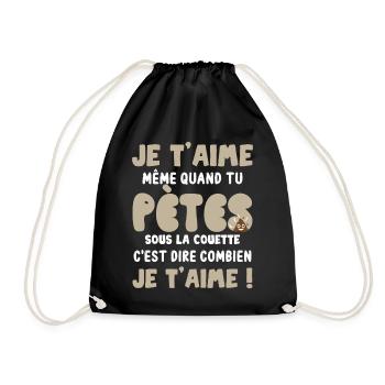 Cadeau Saint Valentin Homme Femme Humoristique - Sac de sport léger - noir - Devant