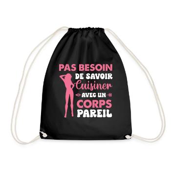 Cadeau St Valentin Femme Copine Sexy - Sac de sport léger - noir - Devant