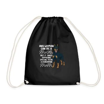 Doberman chien chiens cadeau pour animaux de compagnie - Sac de sport léger - noir - Devant