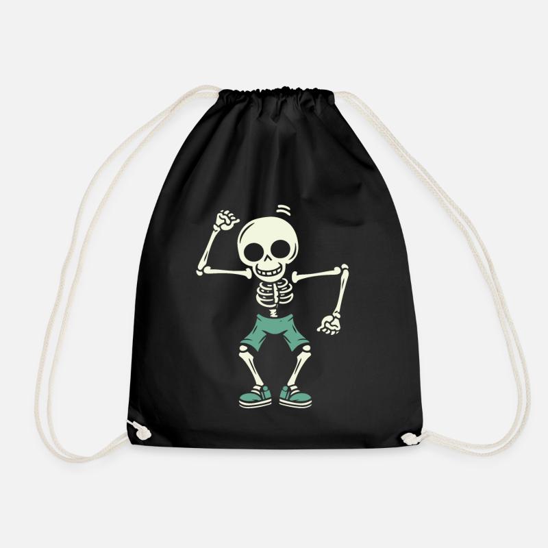 Tanzendes Skelett Totenkopf - Turnbeutel - Schwarz