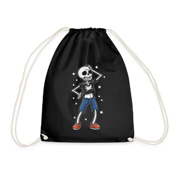 Cool Drôle Squelette - Sac de sport léger - noir - Devant