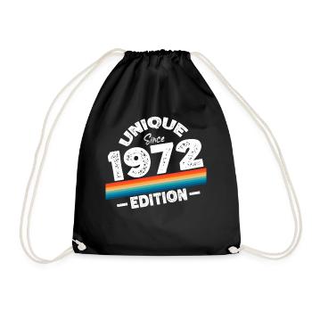 Unique Since 1972 Edition Birthday Vintage 1972 - Drawstring Bag - black - Front