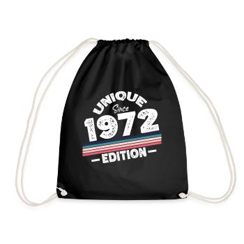 Unique since 1972 Edition Birthday Vintage 1972 - Drawstring Bag - black - Front
