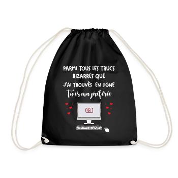 Cadeau Saint Valentin Homme Femme Humour Internet - Sac de sport léger - noir - Devant